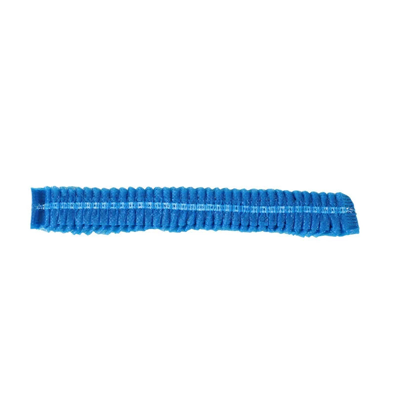 Disposable Non-woven Fabric Strip Caps Head Covers for The Food Industry Hairnet Caps Breathable Dust-proof Caps Peaceful Pleasures Health and Wellness 19inch Blue-100pcs