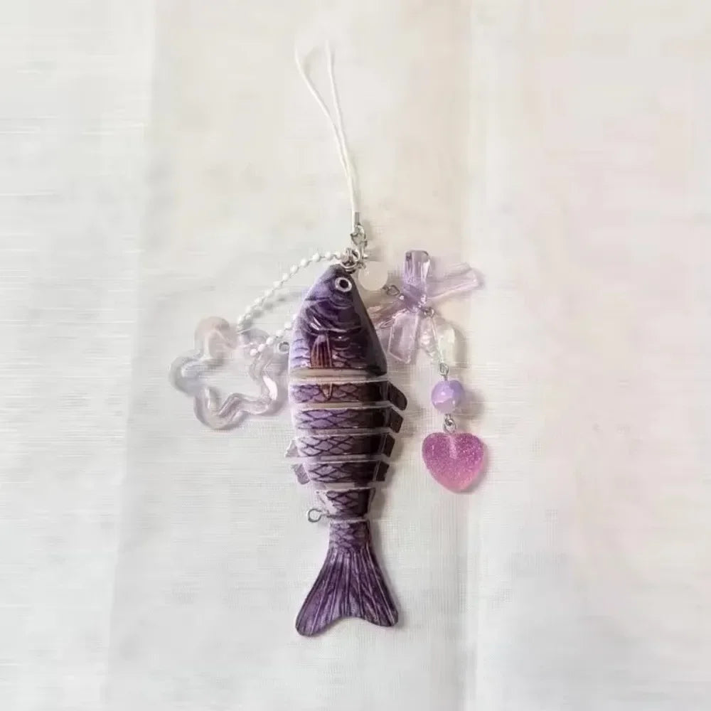 Multi-Jointed Simulation Fish Keychain – Backpack Pendant Gift