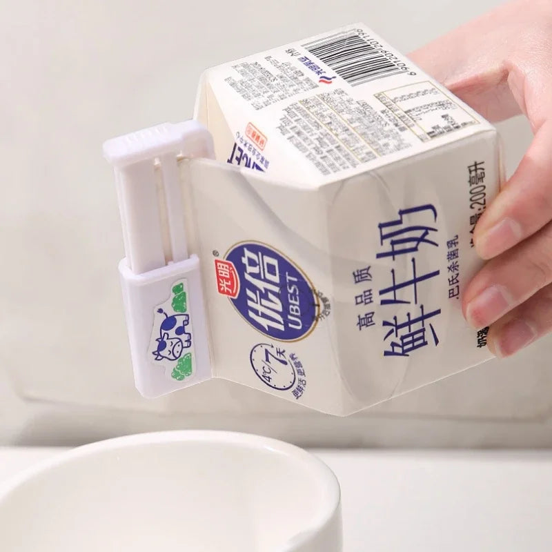 Milk Sealing Clips Household Kitchen Small Accessories Milk Box Light Cream Sealing Clip Plastic Telescopic Preservation Clip Peaceful Pleasures Health and Wellness