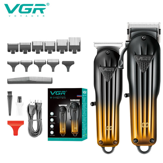 VGR 646 Hair Trimmer Professional USB Hair Clipper Rechargeable Hair Cutting Machine Barber Hair Trimmer Set LED Trimmer for Men Peaceful Pleasures Health and Wellness V-646