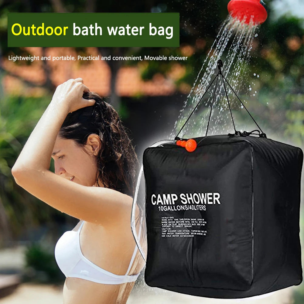 40L Solar Camp Shower Bag – Foldable UV-Coated Outdoor Bath Bag Peaceful Pleasures Health and Wellness