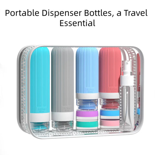 Silicone Travel Bottles Set, Portable Shampoo & Shower Gel Containers, Small Sample Storage, Ideal for Outdoor Trips Peaceful Pleasures Health and Wellness