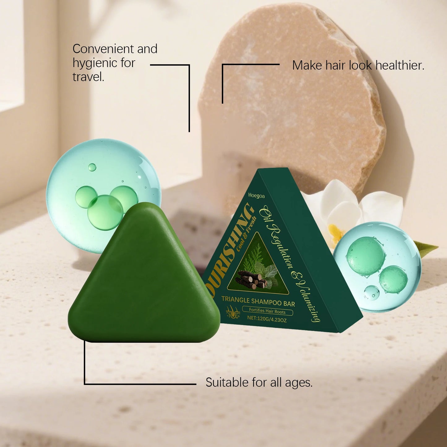 HOEGOA Platycladus Shampoo Bar | Hair Growth & Repair 120g