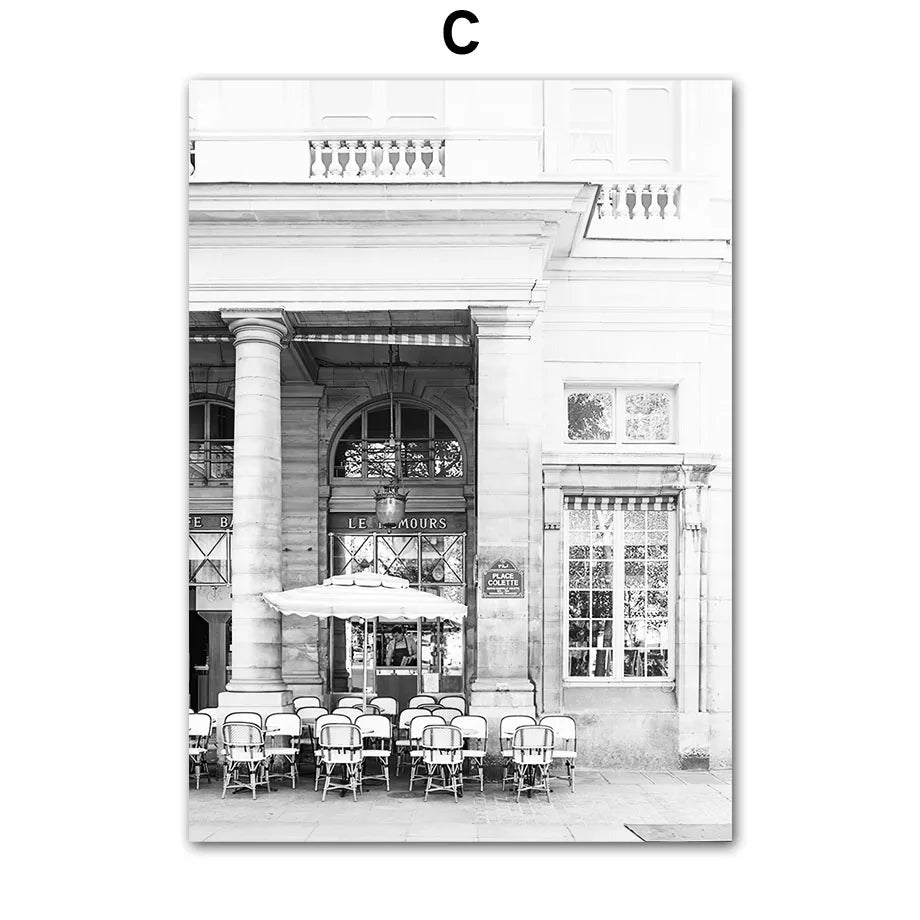 Vintage Car Canvas Wall Art | Nordic Black & White Paris Print
