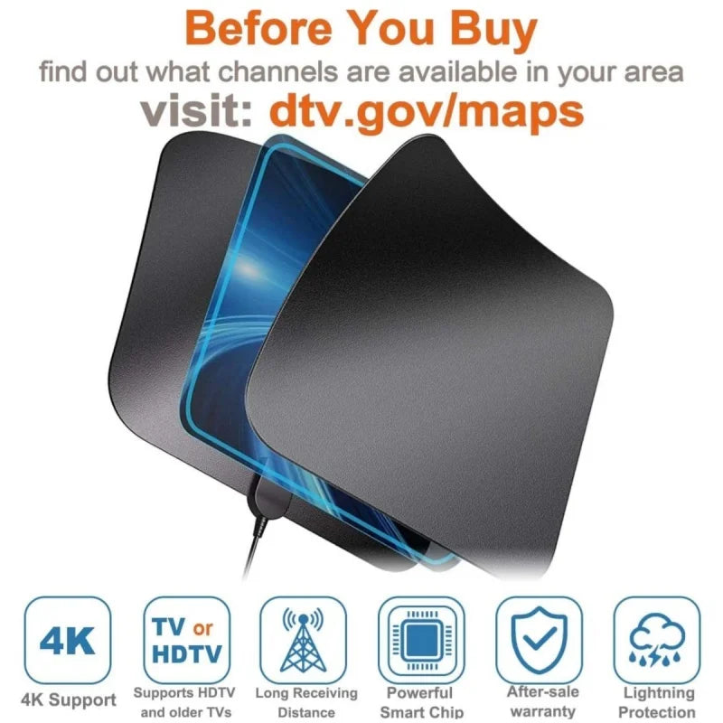 4K Digital TV Antenna – Indoor/Outdoor HDTV Signal Amplifier