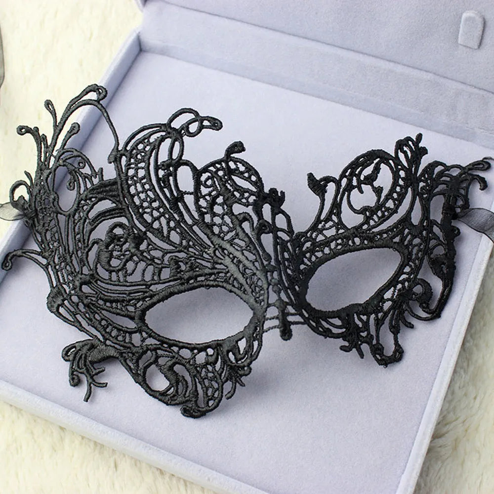 Eye Mask Sexy Lace Venetian Masquerade Ball Halloween Party Fancy Dress Costume Props Lady Black Lace Hollow Face Mask Peaceful Pleasures Health and Wellness A