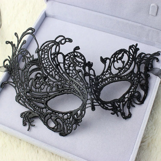 Black Lace Eye Mask – Venetian Masquerade & Halloween Costume Costume Eye Mask Oasis Select A