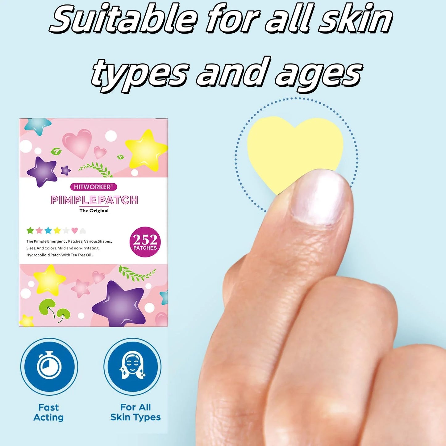 Invisible Waterproof Hydrocolloid Acne Patches – All Skin Types