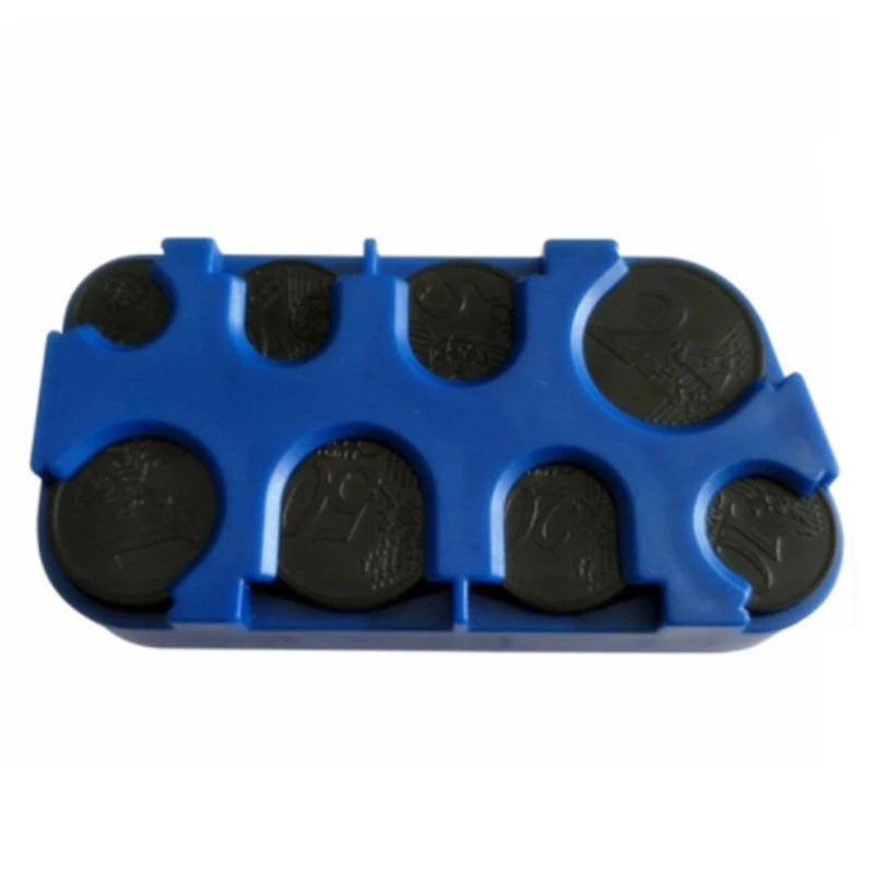 Plastic Coin Holder Case for US Euro Coins Portable Coin Organizer Storage Box with Multiple Slots for Travel Daily Use Peaceful Pleasures Health and Wellness blue