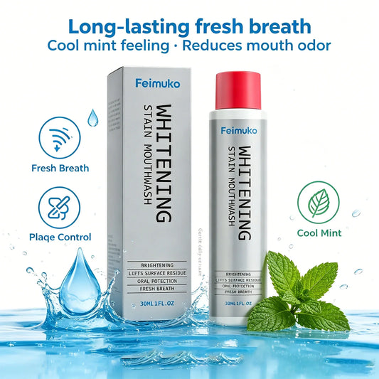 Alcohol-Free Mint Mouthwash – Brightening & Fresh Breath 30ml Oral Rinse Mouthwash Oasis Select