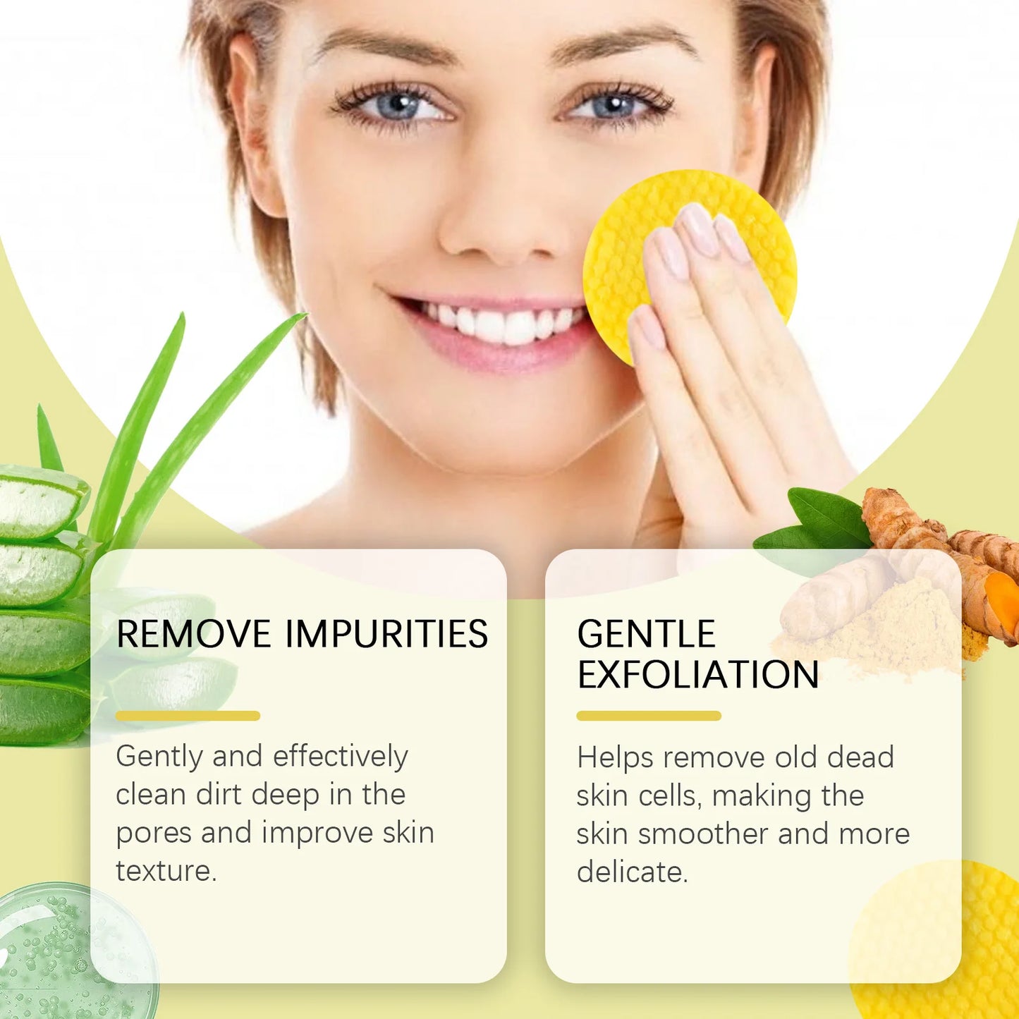 Turmeric Kojic Cleansing Pads for Face Fade Dark Spots Brighten Exfoliating Shrink Pores Oil Control Brighten Cleanser Skin Care Peaceful Pleasures Health and Wellness