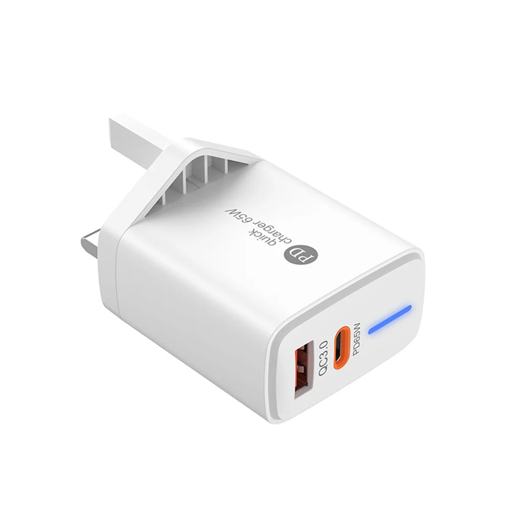 65W USB-C PD 3.0 Fast Charging Wall Adapter | Multi-Port