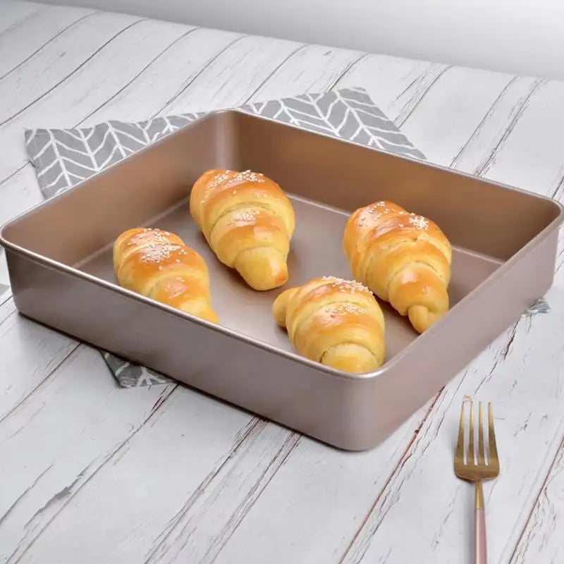 Nonstick Gold Rectangular Baking Pan | Carbon Steel 11 & 13 Inch