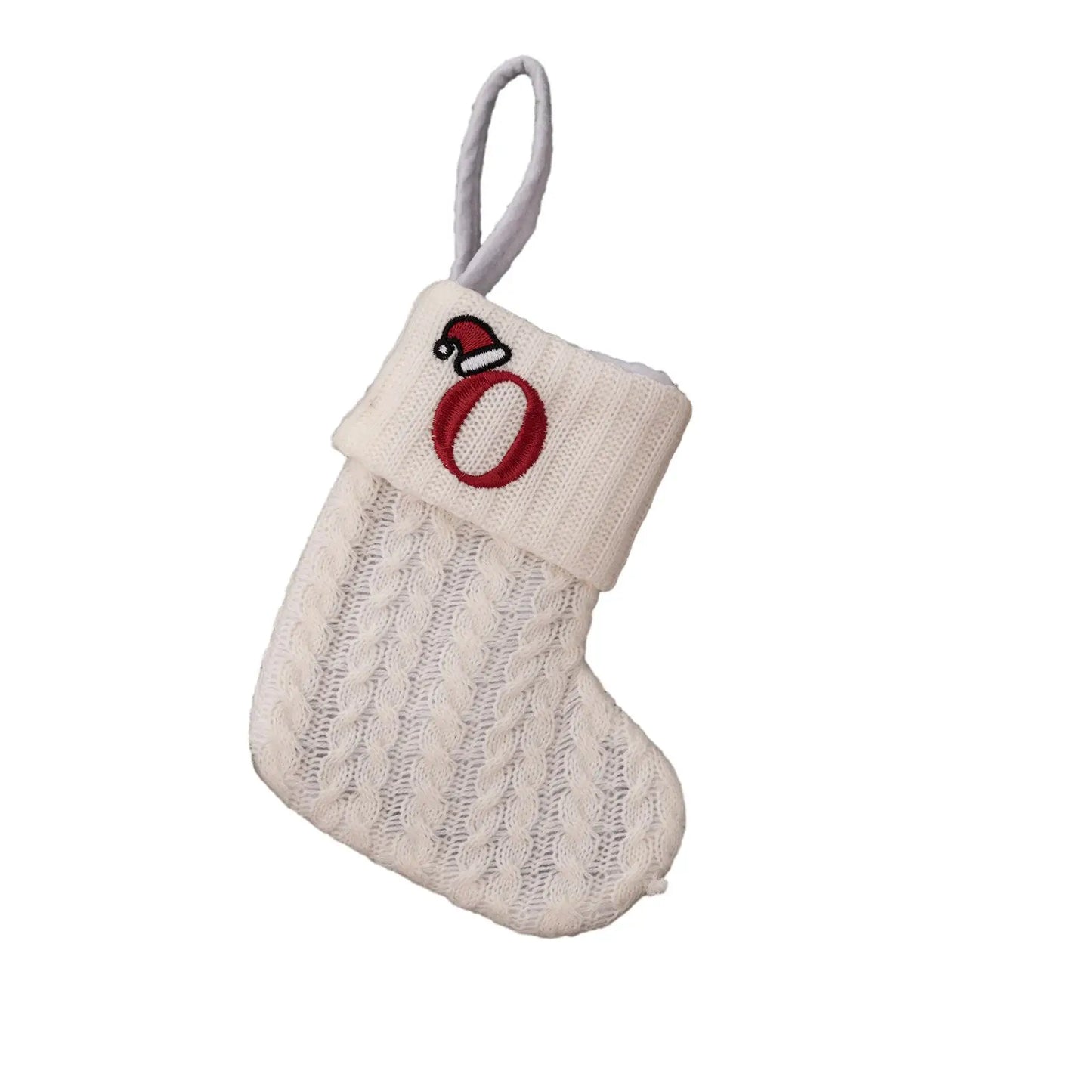 Knitted Christmas Stocking with Hanging Rope | Kids Candy Bag