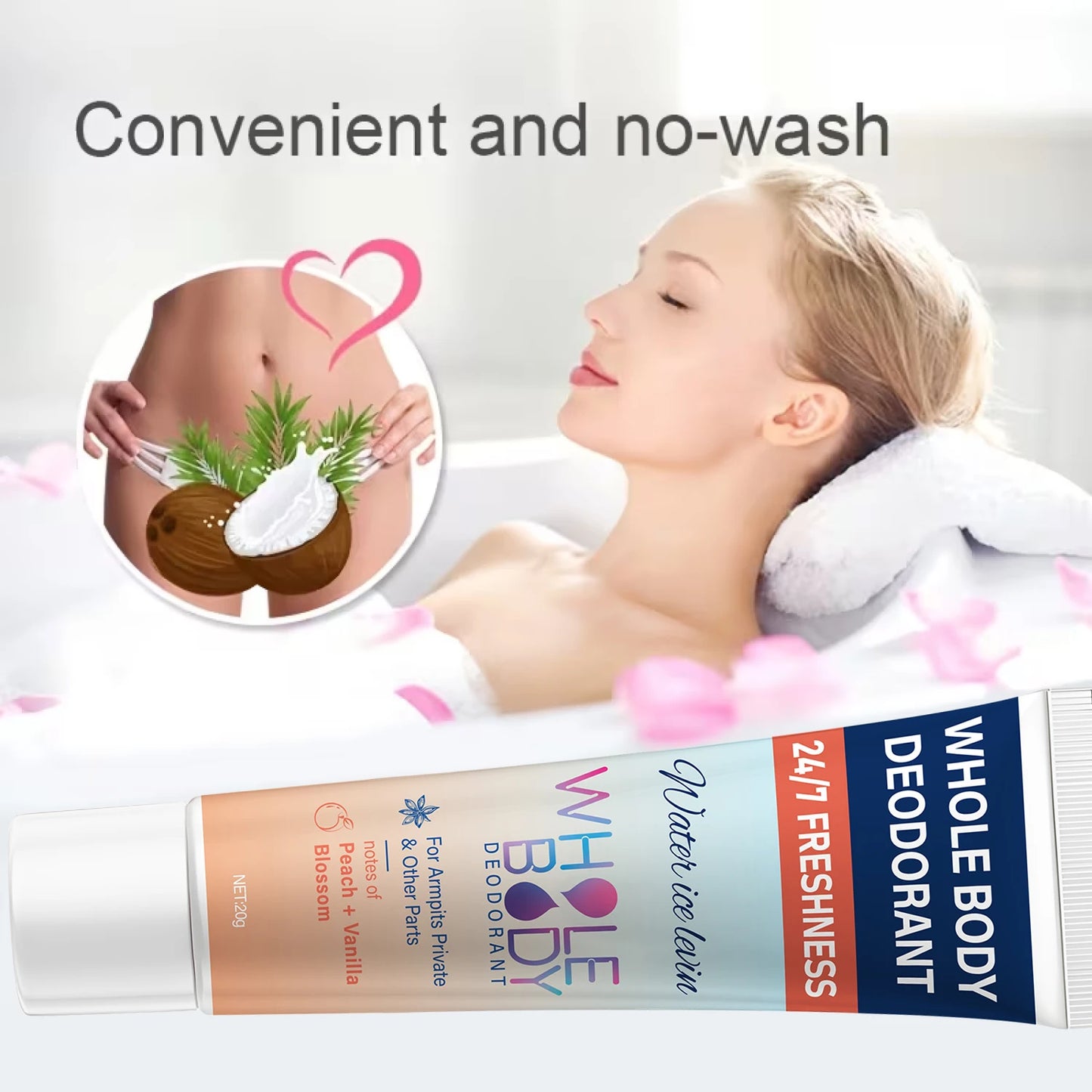 Whole Body Deodorant Cream – Peach Vanilla & Hyaluronic Acid