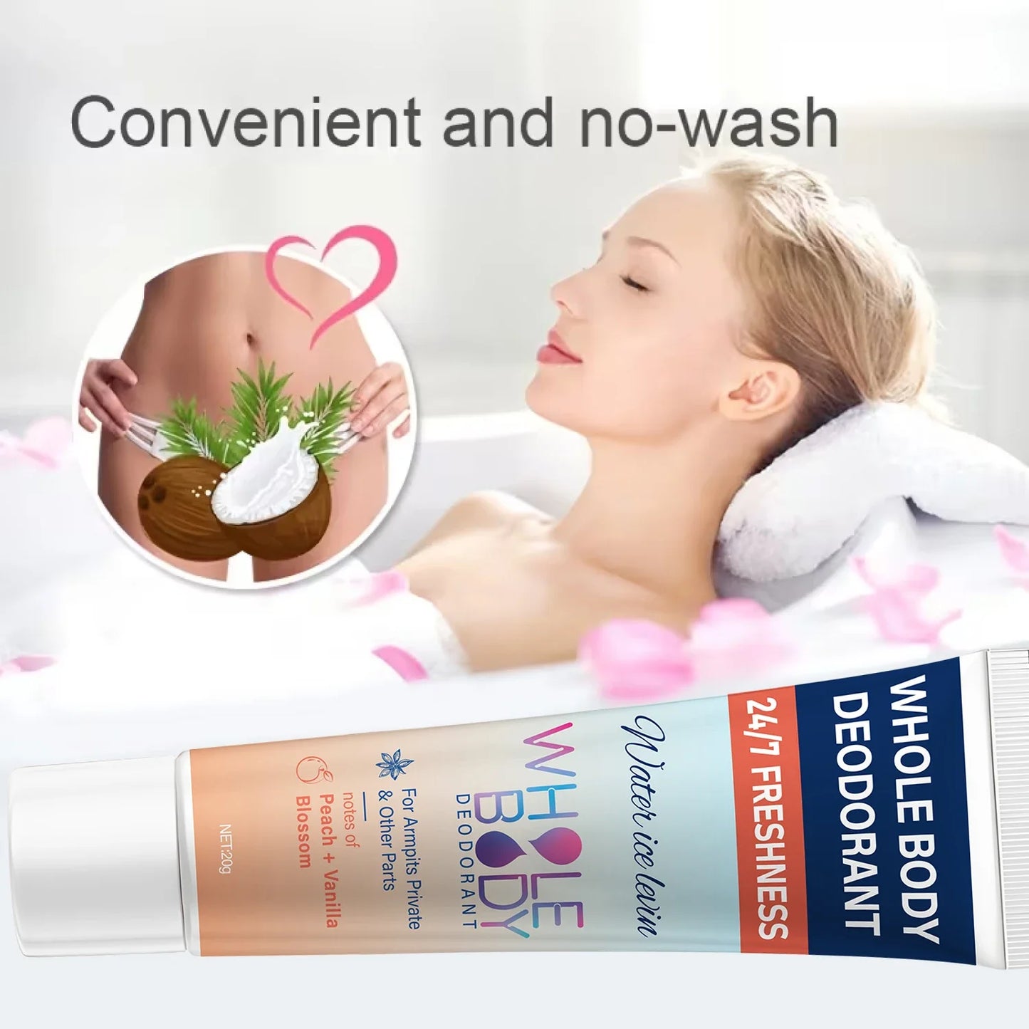 Whole Body Deodorant Cream – Hyaluronic Acid & Peach Vanilla