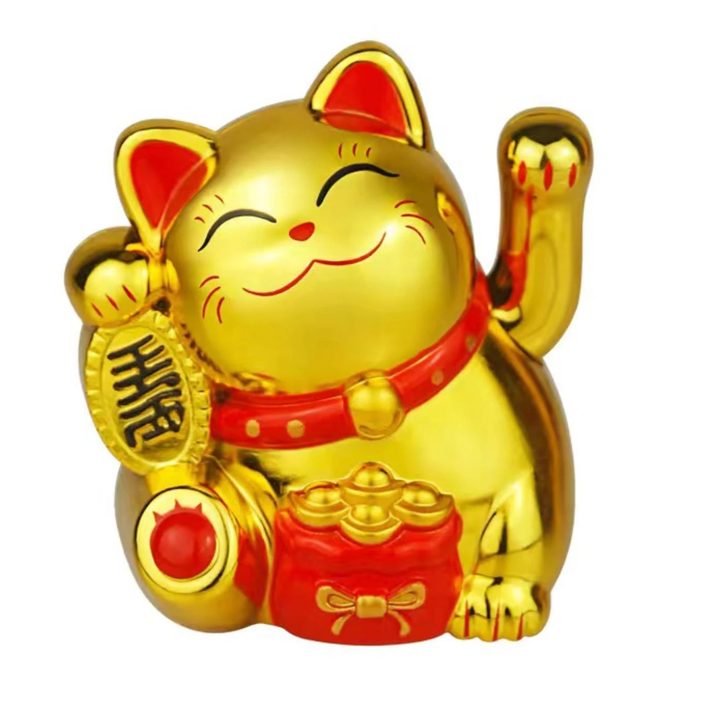 Solar Energy Lucky Cat Ornaments Vivid and Lovely Home Desktop Ornament for Women Men Home Office Decor Peaceful Pleasures Health and Wellness Gold