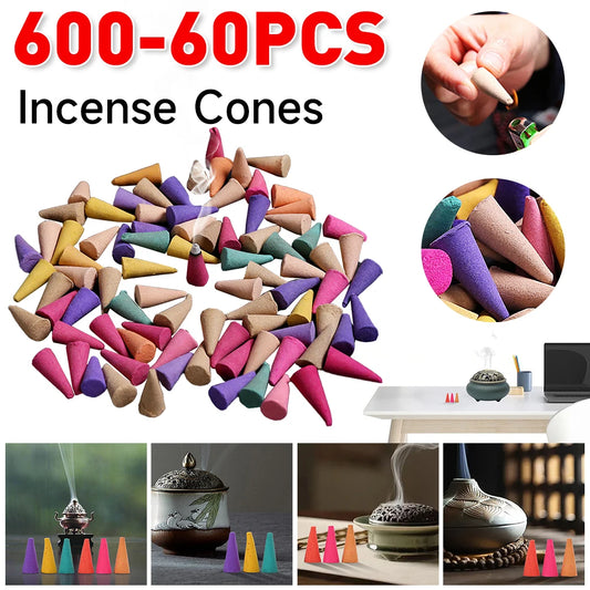 Scented Incense Cones Anxiety Relief Fragrance Incense Cones Natural Scents Granules Meditation Relaxation Sandalwood Cone Peaceful Pleasures Health and Wellness
