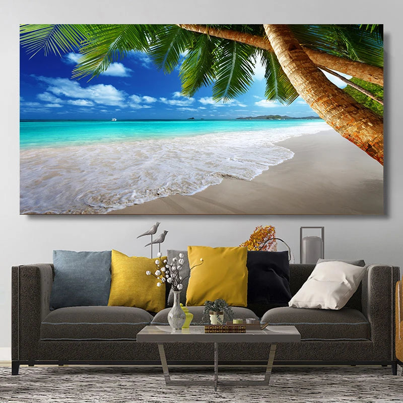 Natural Modern Seascape Wall Pictures Landscape Beach Sea Ocean Canvas Painting Wall Art Posters for Living Room Decor Cuadros Peaceful Pleasures Health and Wellness w2573 seascape-16 30x60cm
