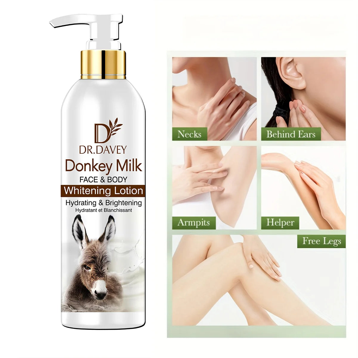 300ml Donkey Milk Body Lotion Moisturizing Cream Large Capacity Family Size Body Lotion Moisturizing Fragrance Refreshing Moistu Peaceful Pleasures Health and Wellness