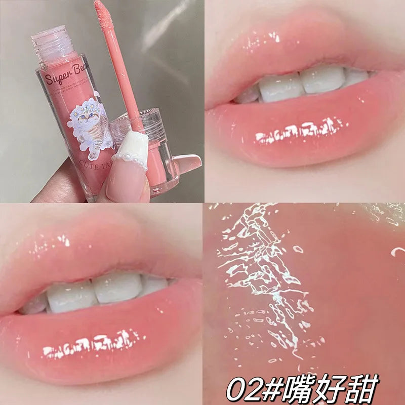 Cappuvini Cat Mirror Lip Glaze – 6 Colors, High Gloss K-Beauty