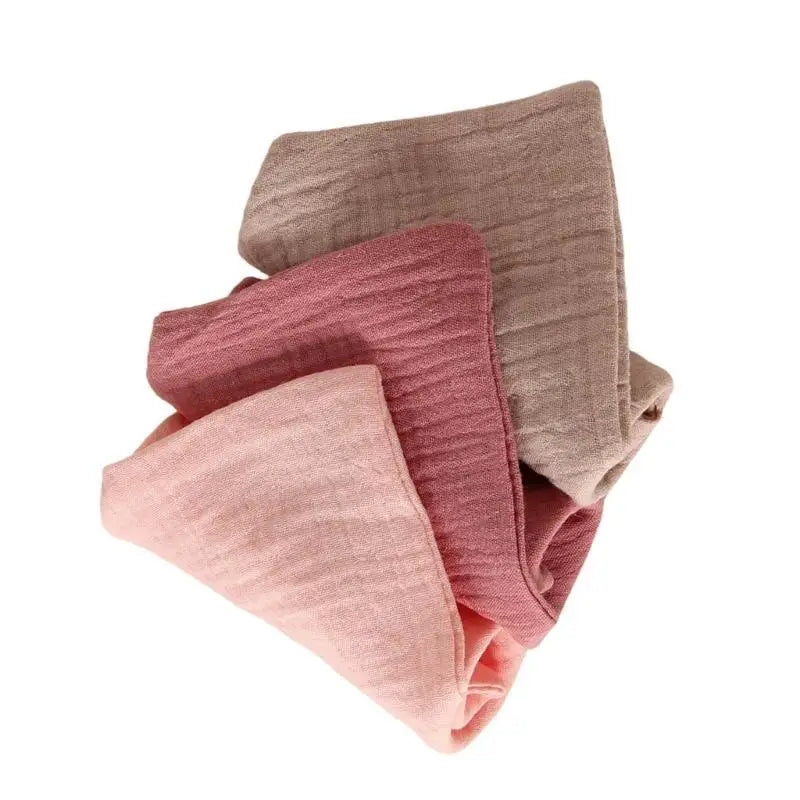 Baby Burp Cloths Set of 3 – Soft 4-Layer Cotton Square Towels