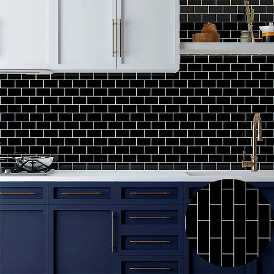 Black Brick Peel & Stick Wallpaper – Waterproof Self-Adhesive 40cm Peel & Stick Wallpaper Oasis Select