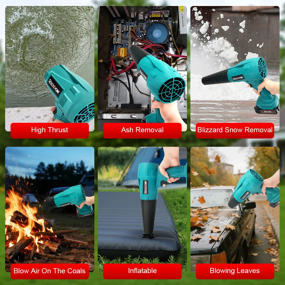 Air Blowers Powerful Dust Vacuum Cleaner Fast Charging Strong Wind Garden Yard Leaf Duster with 4 Nozzles for 18V Makita Battery Peaceful Pleasures Health and Wellness