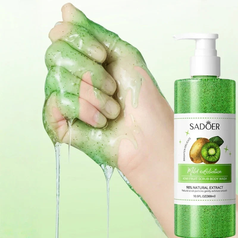 SADOER Kiwi Scrub Shower Gel 300ml | Natural Fruit Extract