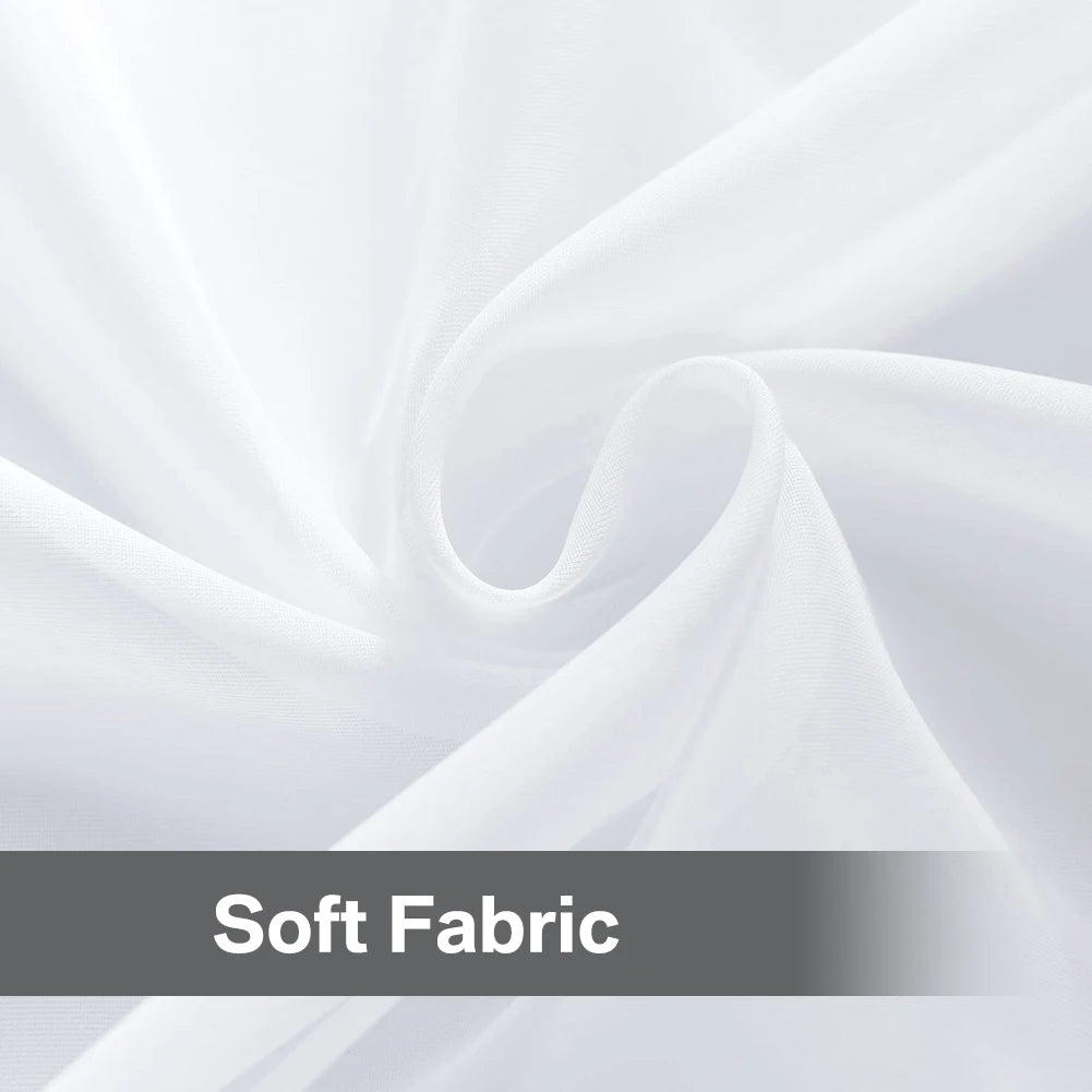 White Sheer Curtains Home Decoration Grommet/Rod Pocket Semi Tulle Window Treatments for Bedroom/Living Room Peaceful Pleasures Health and Wellness White 132x216CM 1 panel Grommet