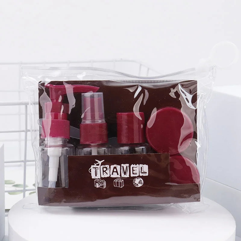 6-Piece Leak-Proof Refillable Travel Bottle Set + Toiletry Bag