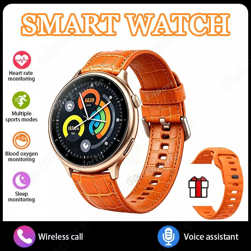 2026 New GPS Smart Watch Men AMOLED Screen Always Show Time Heart Rate IP68 Waterproof Bluetooth Call Sports Fitness Smart Watch Peaceful Pleasures Health and Wellness Gold