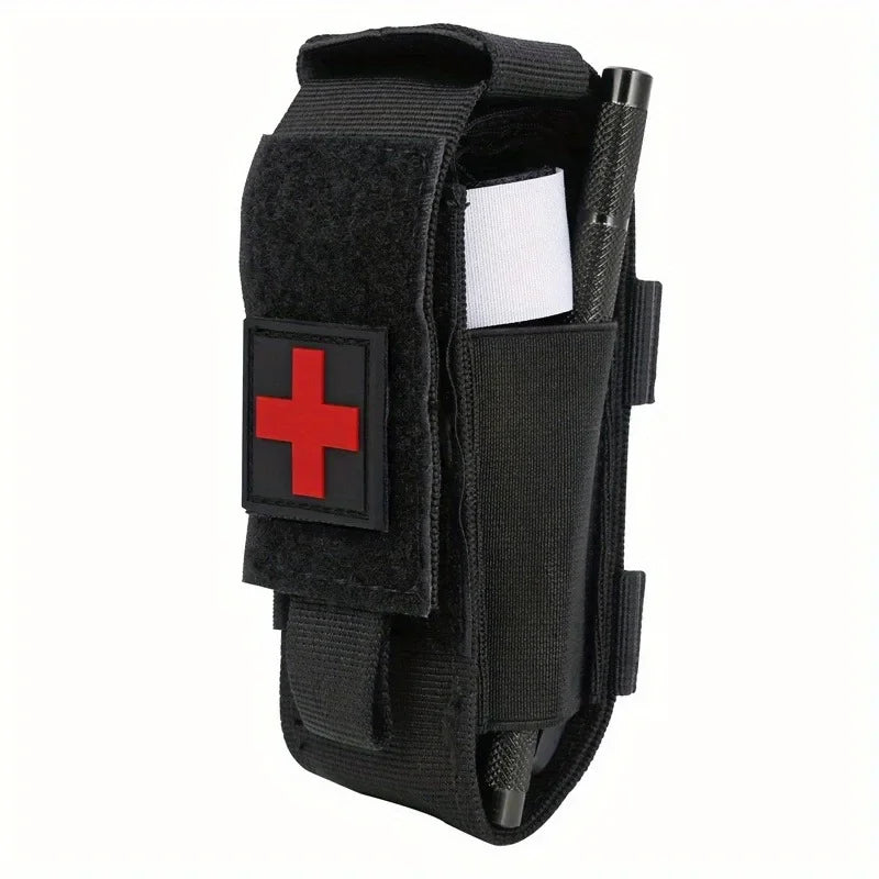 First Aid Kit Survival Kit Aluminum Rod Tourniquet Gauze Scissors Accessories Tool Outdoor Adventure Supplies Self Defense Peaceful Pleasures Health and Wellness 1pcs bag