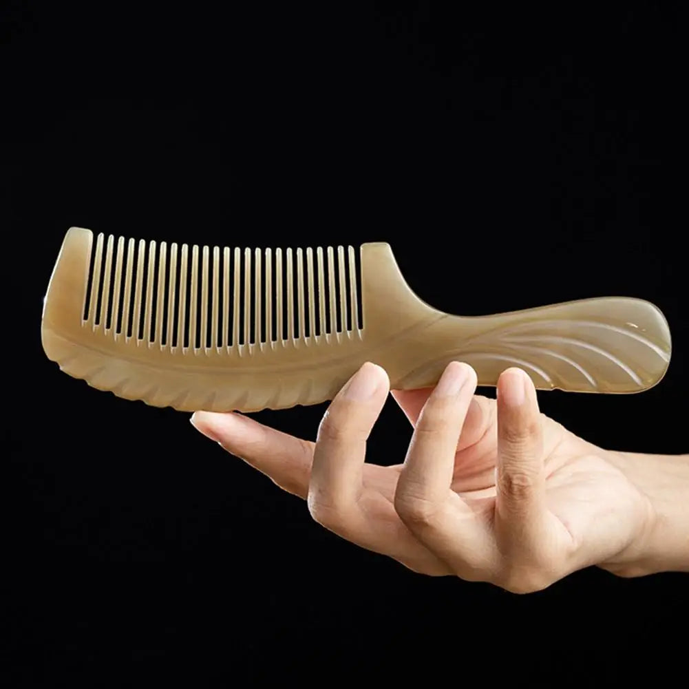 Natural Ox Horn Comb – Anti-Static Scalp Massage Styling Tool