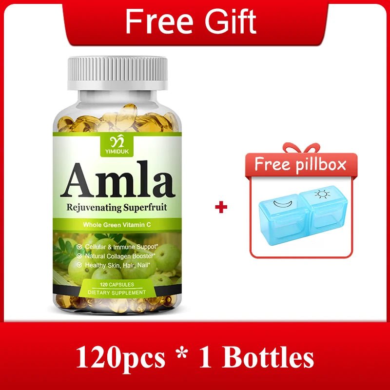 Organic Amla Capsules, Support Collagen, Fights Free Radicals & Daily Wellness, Antioxidant Power for Immunity & Skin Health Peaceful Pleasures Health and Wellness 120pcs