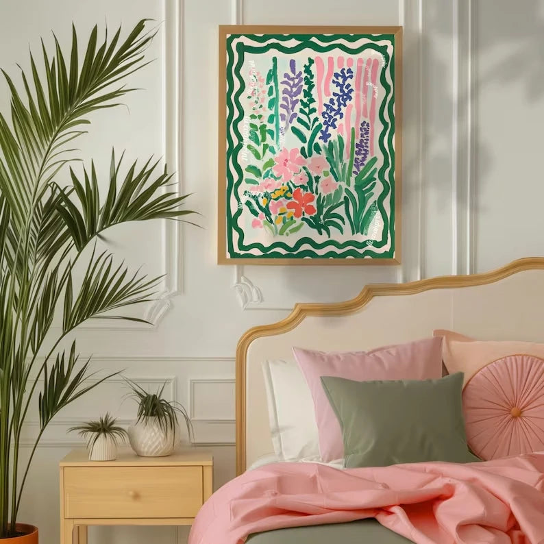 Dopamine Decor Flowers Canvas Wall Art Print | Floral Poster