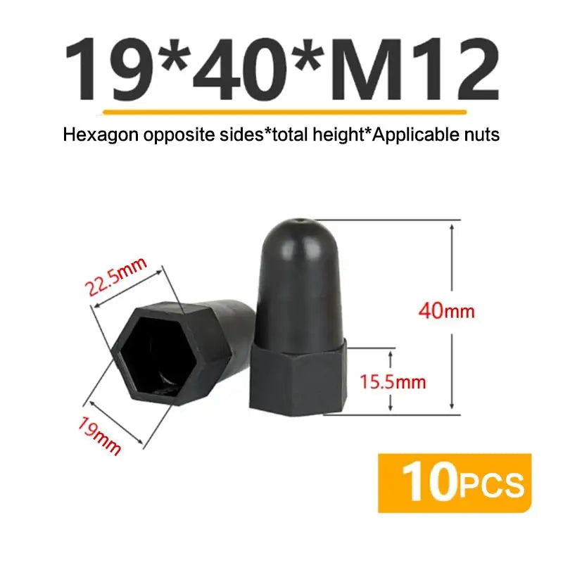 New 10PCS Lengthen Nut Cap Hexagonal Nut M6 M8 M10 M12PE Plastic Nut Protection Caps Hex Screw Protective Sleeve Peaceful Pleasures Health and Wellness A4
