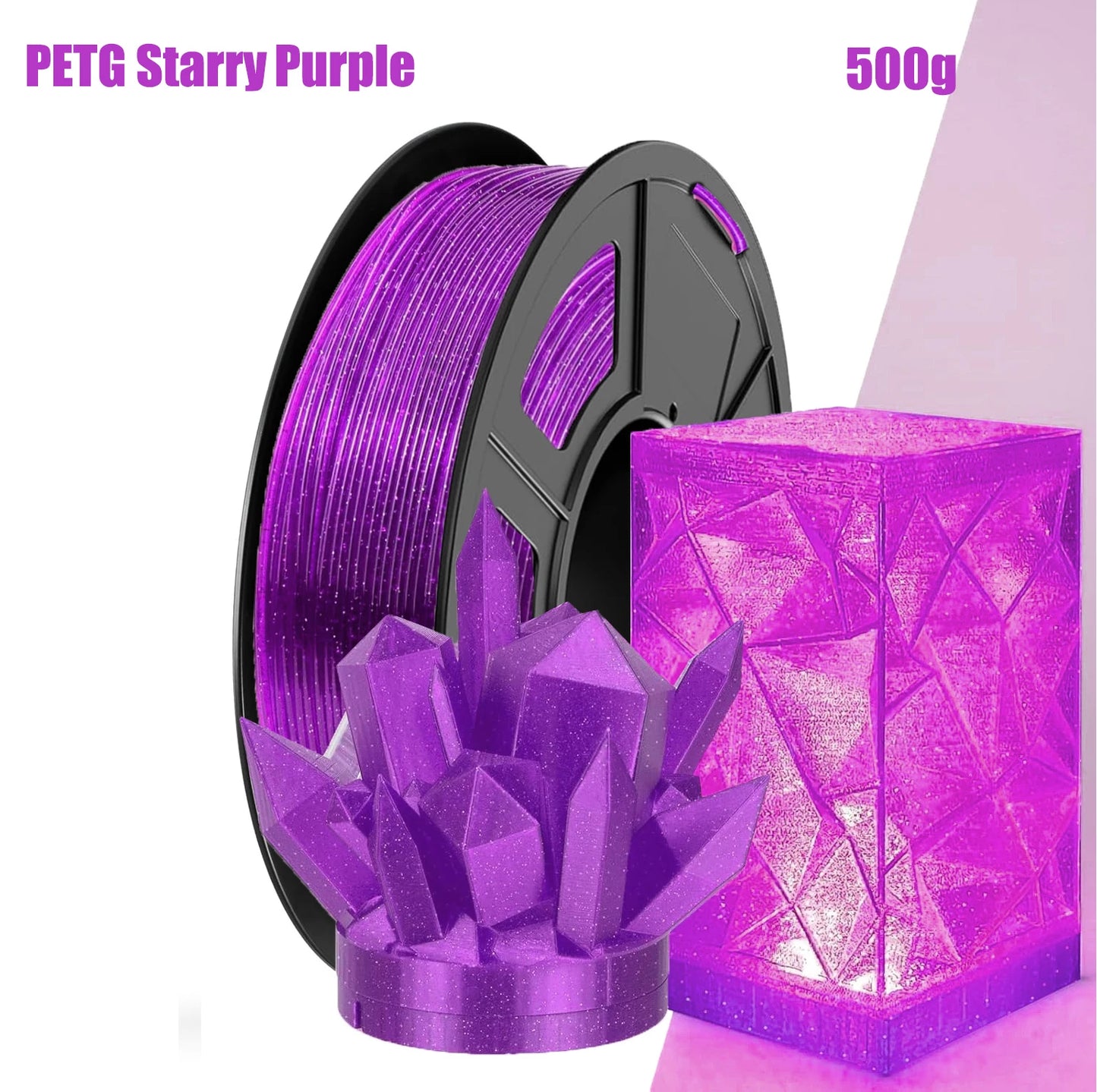 DINGSUN Starry PETG Filament 1.75mm – Transparent 3D Printer Spool