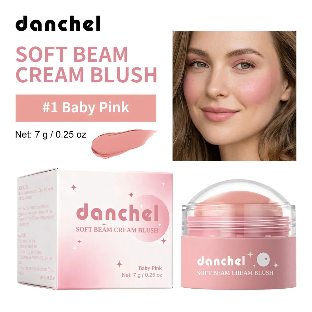 Danchel Soft Beam Cream Blush – Multi-Use, Long-Wearing, 6 Shades