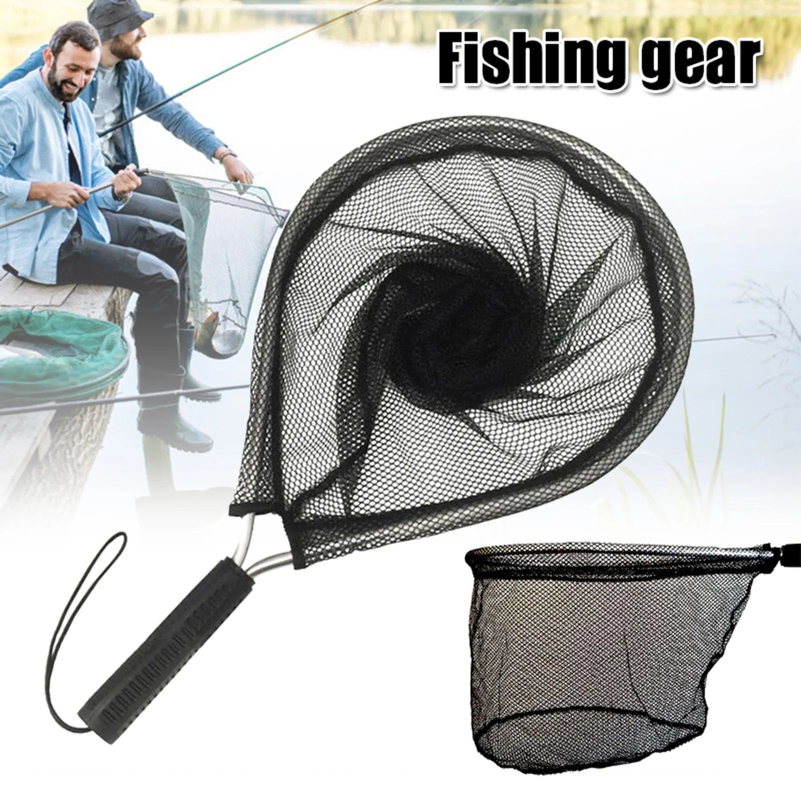 Hot Sale Fishing Accessories Fly Fishing Goods Landing Net with Corrosion Resistant Handle Knotless Mesh Gift for Friends Family Peaceful Pleasures Health and Wellness