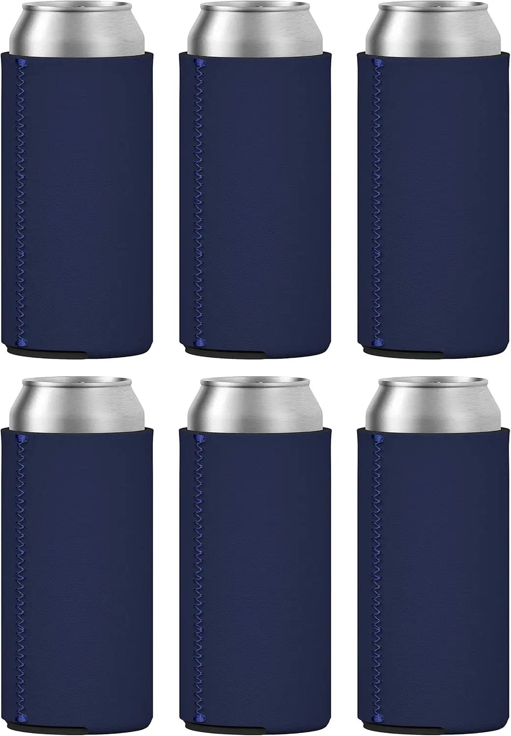 Cooler Sleeves Bulk Sublimation Insulated Foam for Beer Collapsible Plain Drink Holder Cold Soda Insulator, 12oz Regular Peaceful Pleasures Health and Wellness 6 Navy