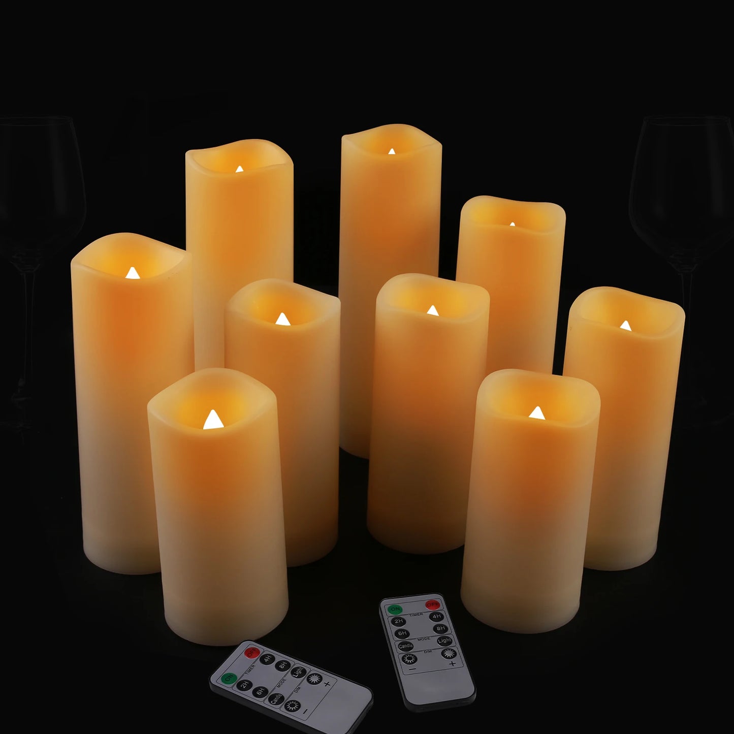 12/24pcs Pack Flameless LED Candles with remote controls and timers Outdoor Indoor Waterproof Battery Operated for Home/Wedding Peaceful Pleasures Health and Wellness
