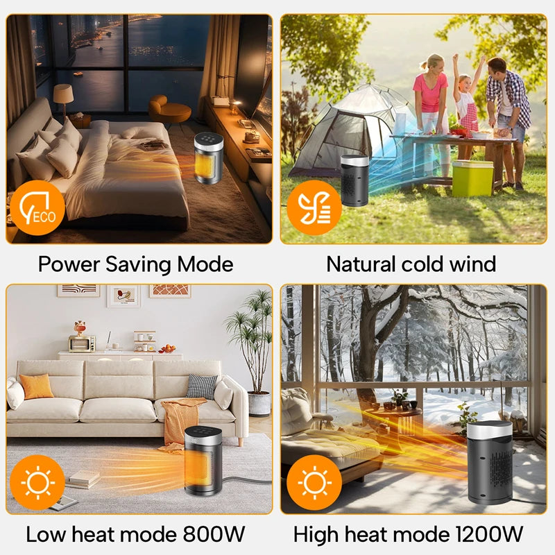 Electric Heater 1500W Space Heater Indoor Energy Saving Hot Air Heater With Remote Control Timer Warmer For Office Home Peaceful Pleasures Health and Wellness