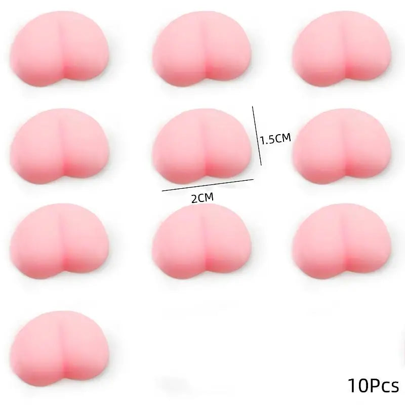 Glow-in-the-Dark Squishy Peach Bum Stickers 10pc Fidget Toy