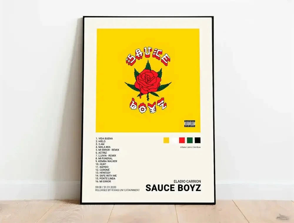 Latin Rapper Music Canvas Wall Art | Quevedo Feid Rauw Alejandro