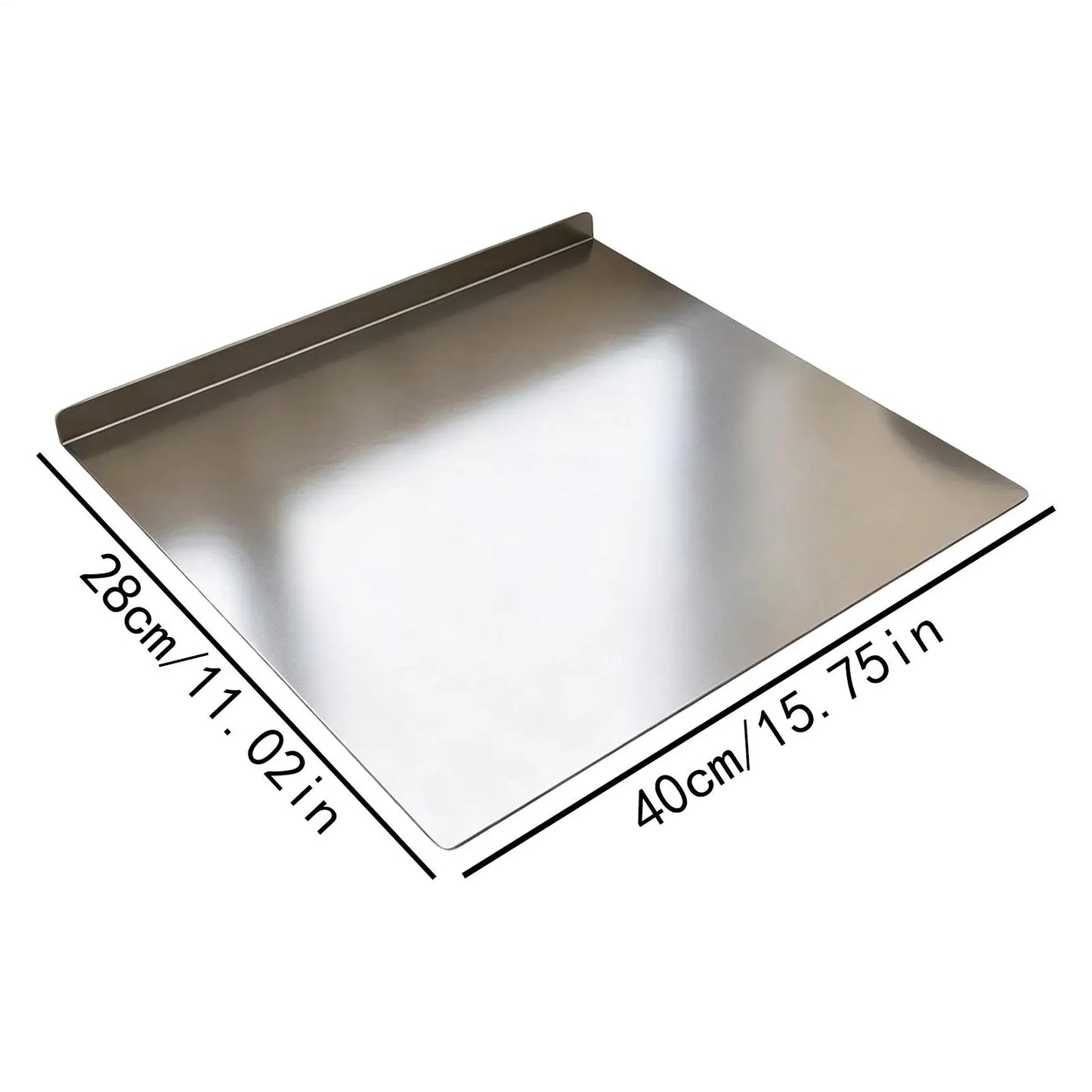 Stainless Steel Cutting Board with Lip Large Stainless Steel Non-Slip Chopping Tool Countertop Cutting Board for Raw Cooked Peaceful Pleasures Health and Wellness