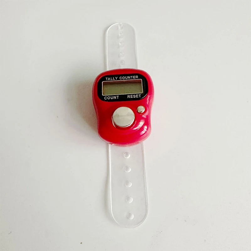 Versatile Mini Finger Counter Compass LED Electronic Handheld Tally Counter Clicker Counter Ring 0-99999 Peaceful Pleasures Health and Wellness Big Red