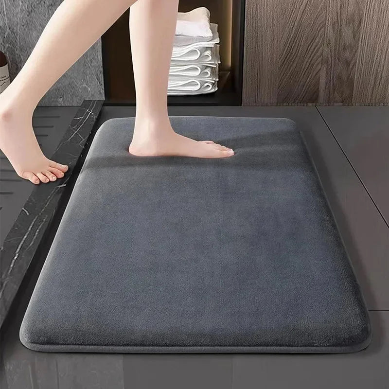 Super Absorbent Floor Mat Super Absorbent Bath Mat Super Anti Slip Coral Velvet Bathroom Floor Mat Door Mat Bathroom No Slip Mat Peaceful Pleasures Health and Wellness DARK GRAY 40cm X 60cm