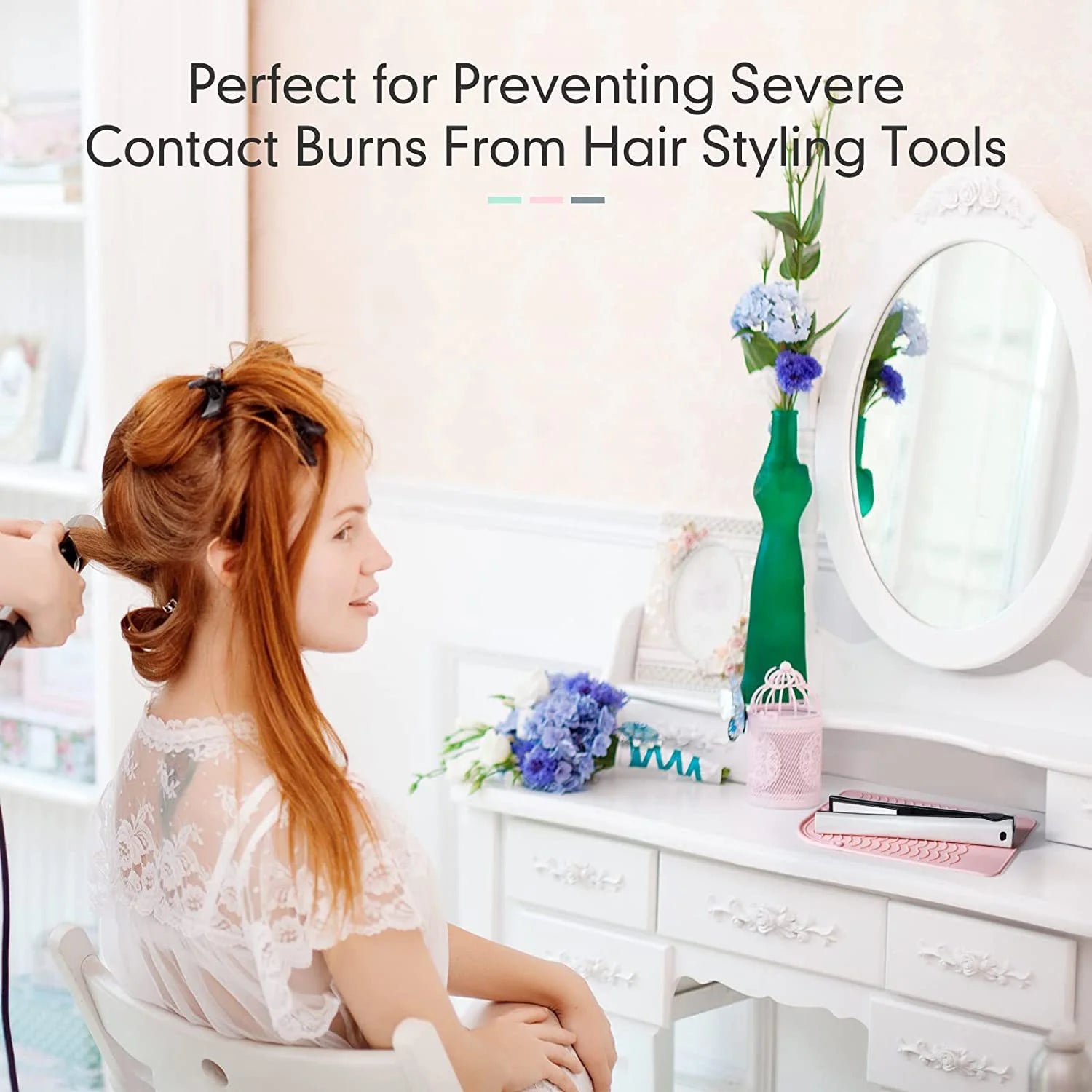 Best Selling Curling Iron Pad Straightener Hair Styling Tool Heat Resistant Mat Anti-Slip Design for Professional Use Peaceful Pleasures Health and Wellness