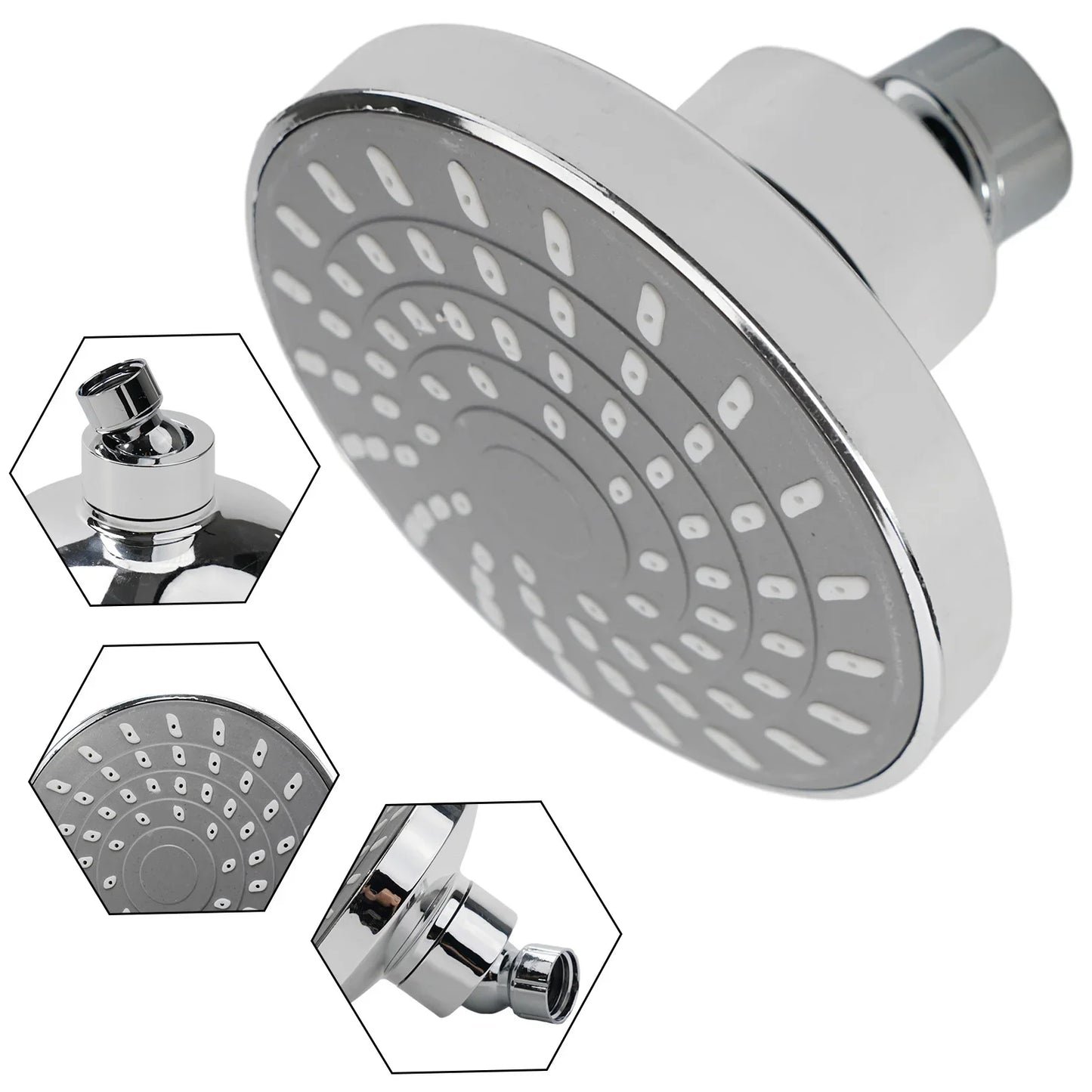 Adjustable Rainfall Shower Head | Wall-Mounted Water Saver
